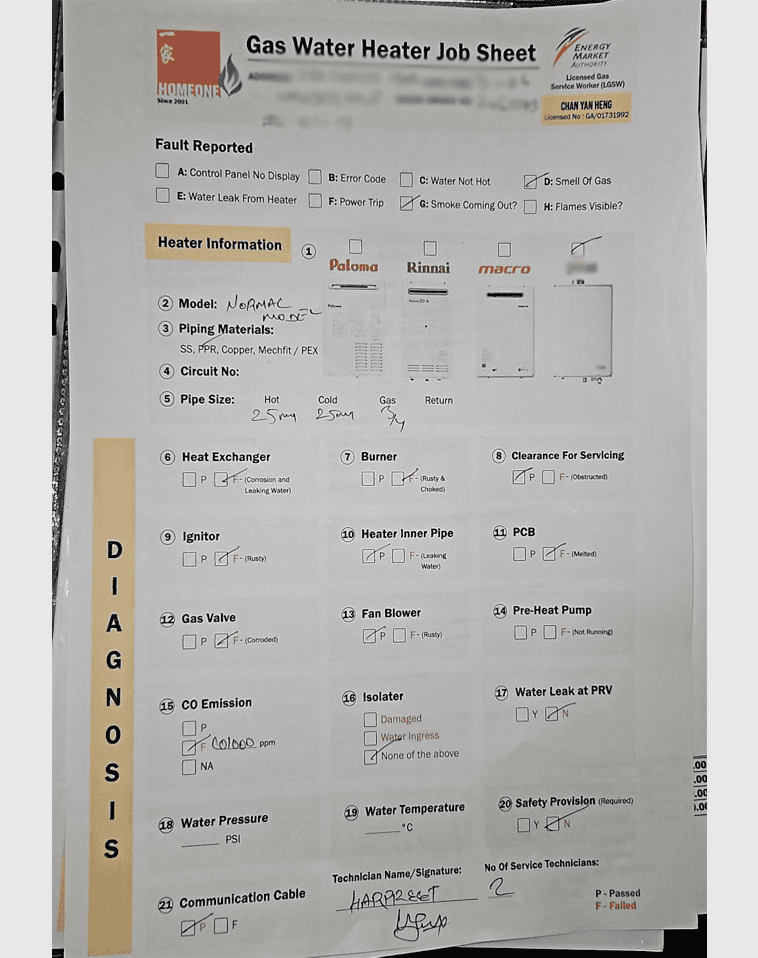 Cost for City Gas Heater Error Code E5