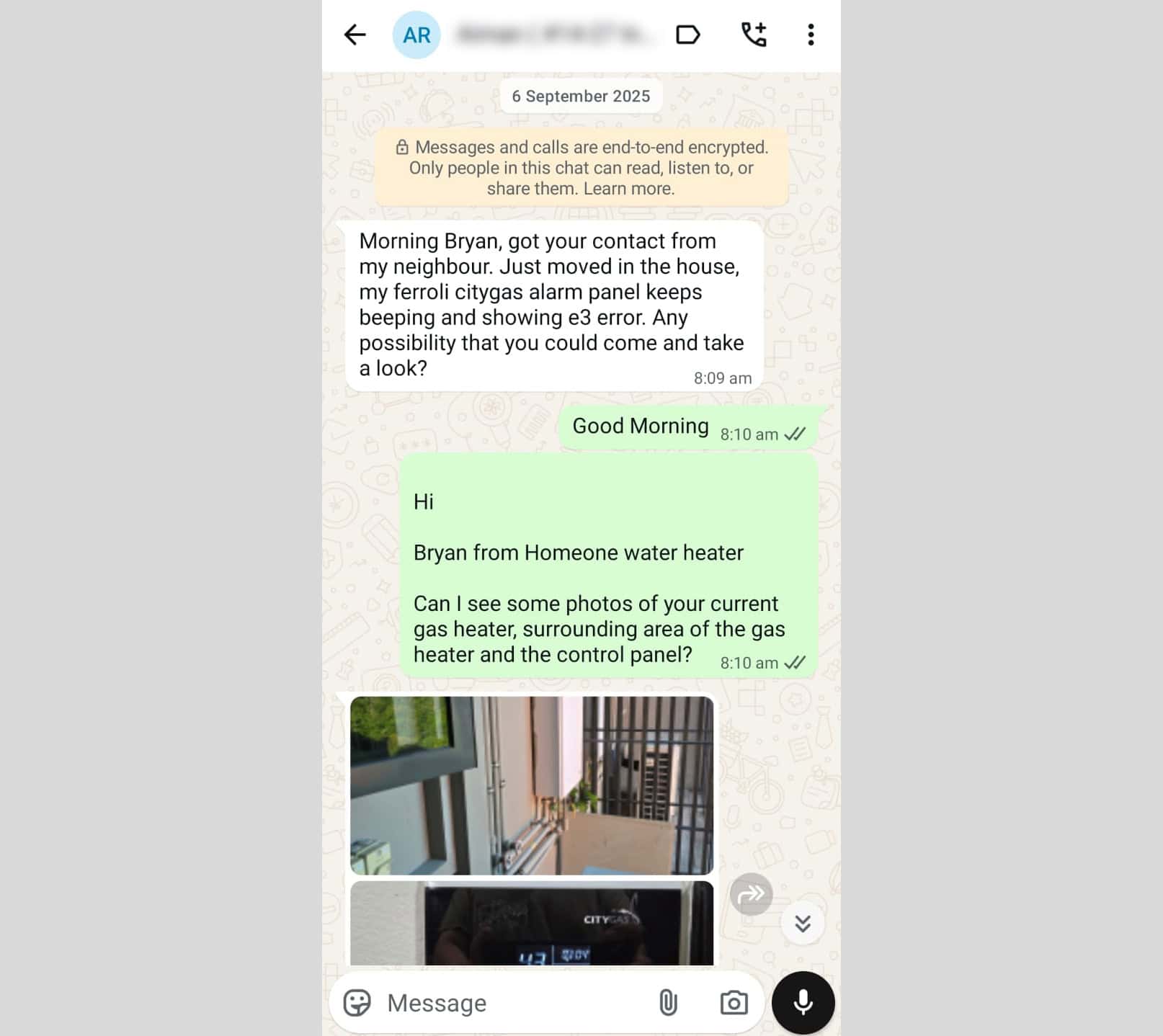 Customer feedback for city gas heater keeps beeping sound