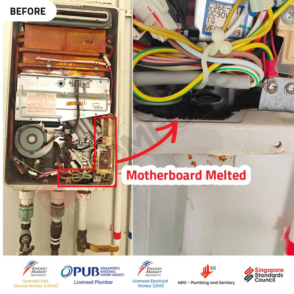Gas Water Heater Not Working at Botannia - PCB and Heat Exchanger issue- Before replaced - 0