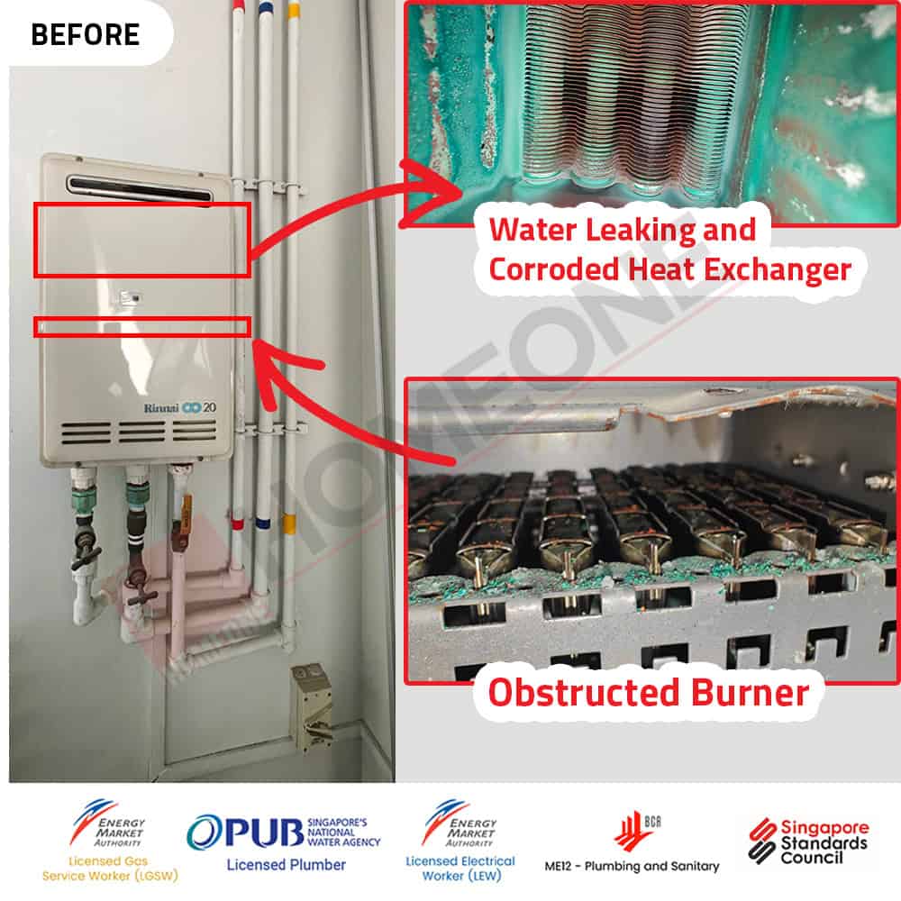 Gas Water Heater Not Working at Botannia - PCB and Heat Exchanger issue- Before replaced
