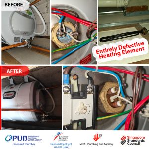 Joven water heater repair - Heating Element Faulty -Before and After @ The Springbloom