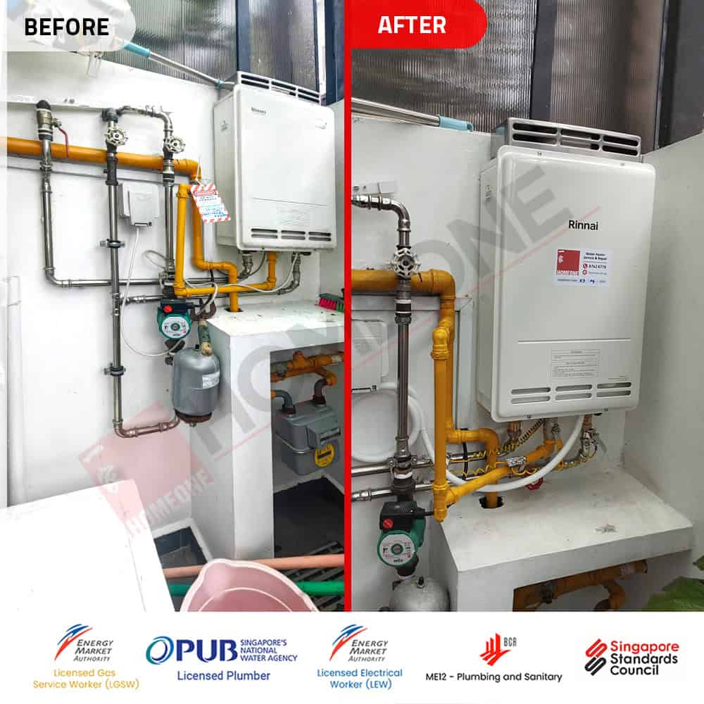 Rinnai Gas Water Heater No Hot Water at Capitol Park - Before and After