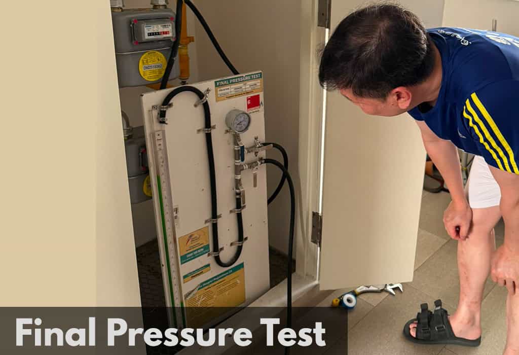 final pressure test gas heater with customer