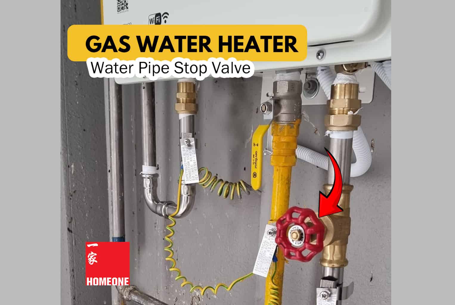 gas water heater - water pipe stop valve featured