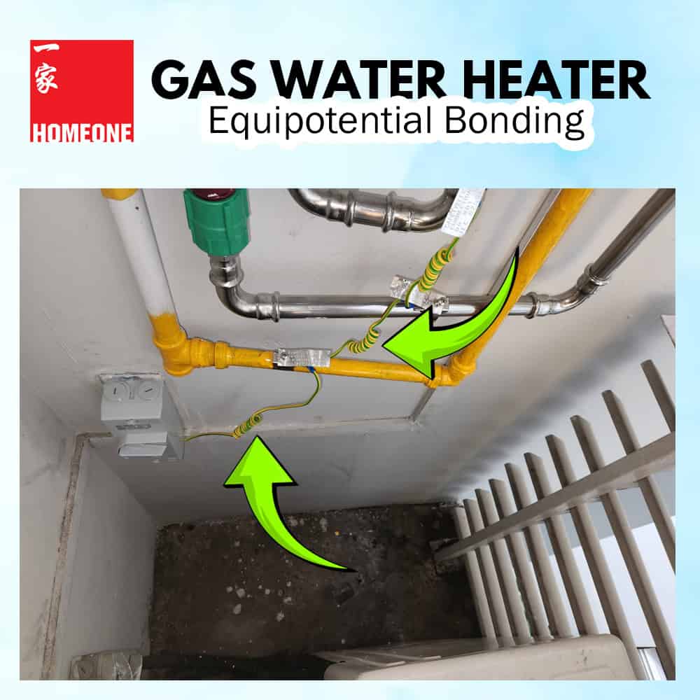 gas water heater with equipotential bonding
