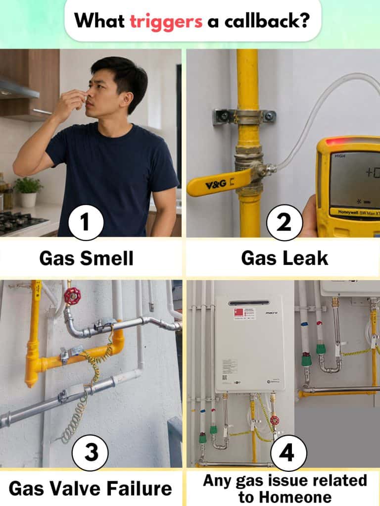 what triggers a call back gas work warranty new