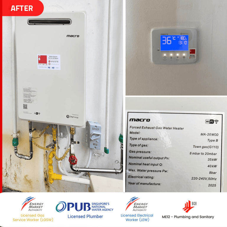 CO leak Gas Water Heater power by Citygas at 368 Thomson - After
