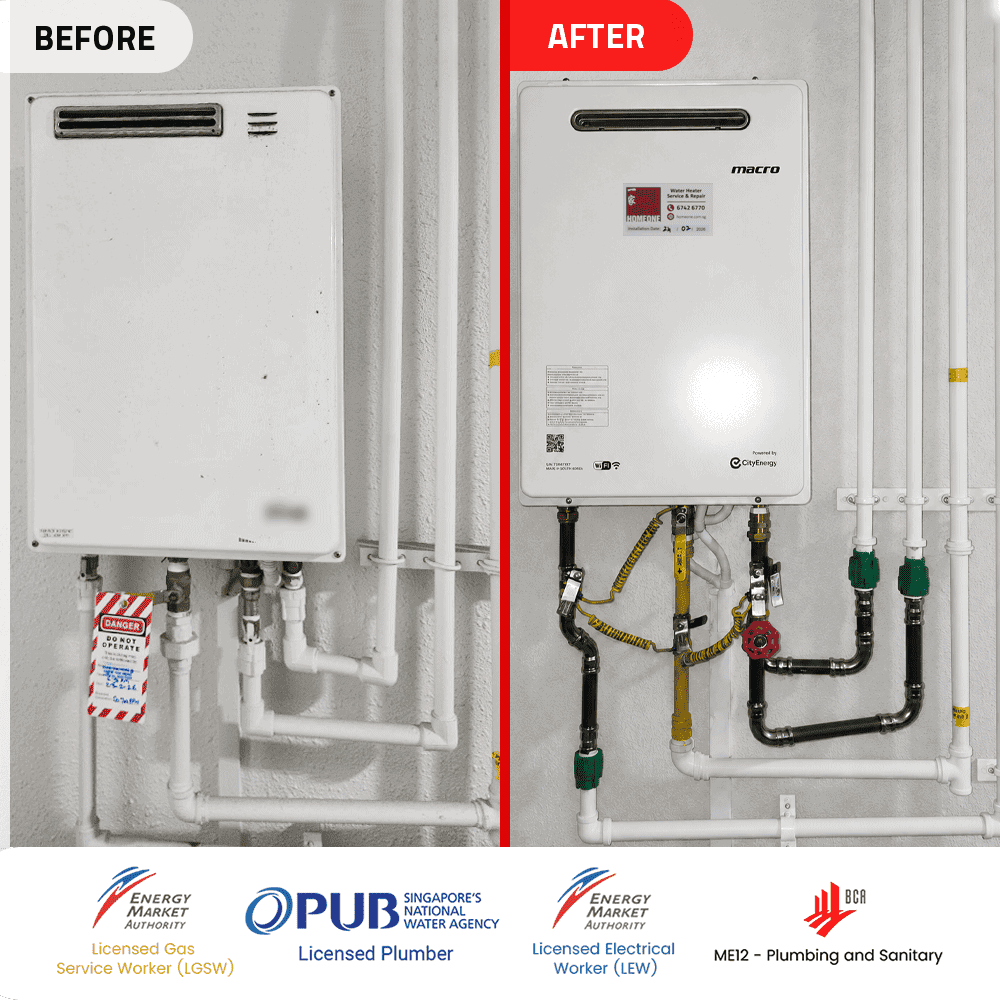 CO leak Gas Water Heater power by Citygas at Skypark - Before & After