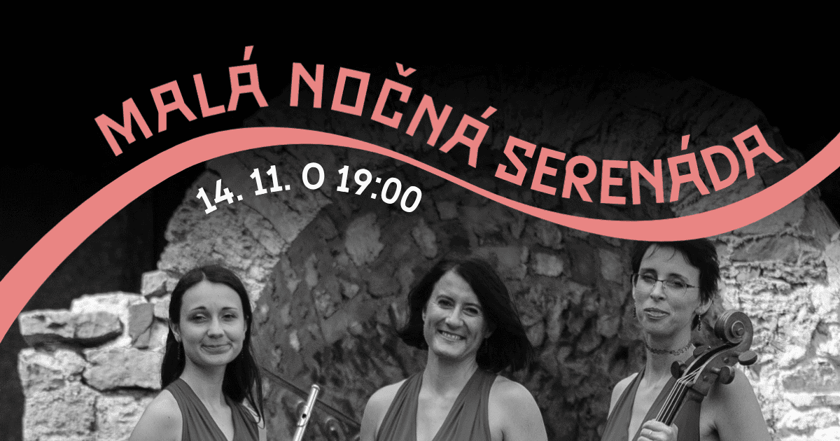 Alt text: "Ženy hrajúce na hudobné nástroje počas podujatia 'Malá nočná serenáda' v kultúrno-komunitnom dobrovoľníckom priestore Hory Doly v Liptovskom Mikuláši, 14. novembra o 19:00."