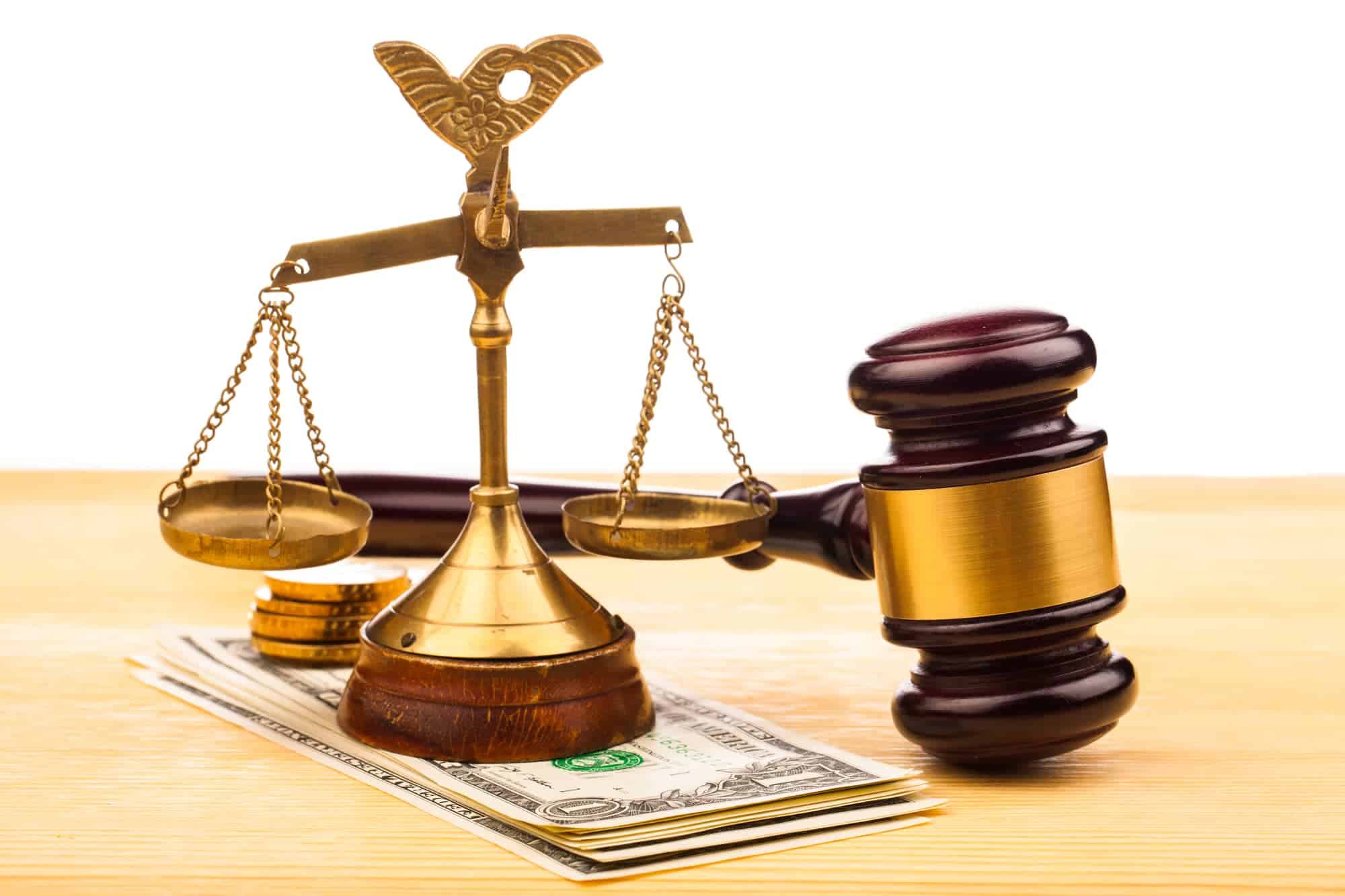 gavel and money
