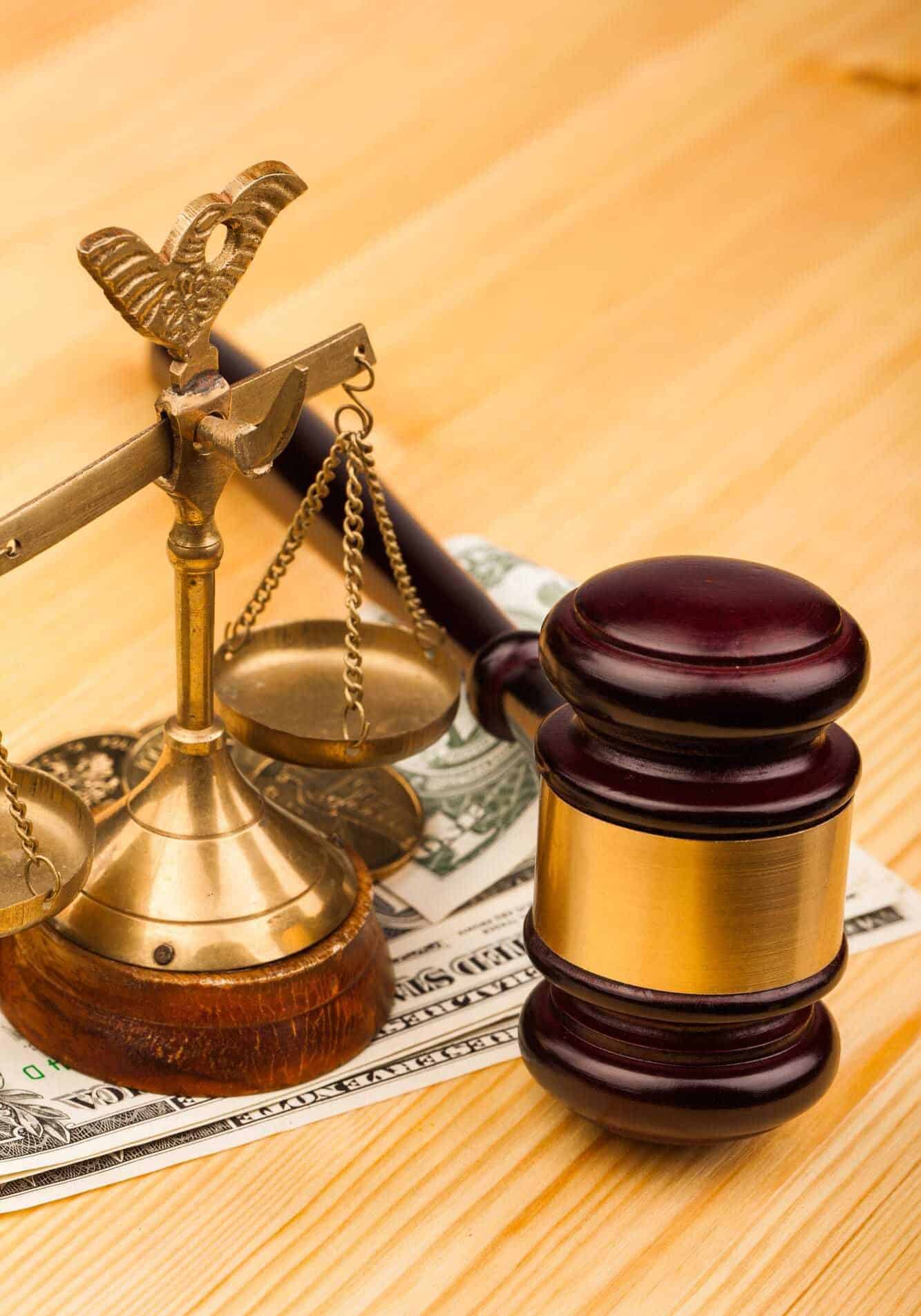gavel and money