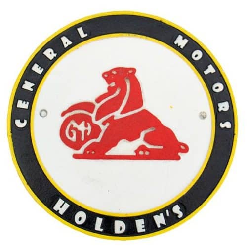 GMH Badge White & Red Cast Iron Sign