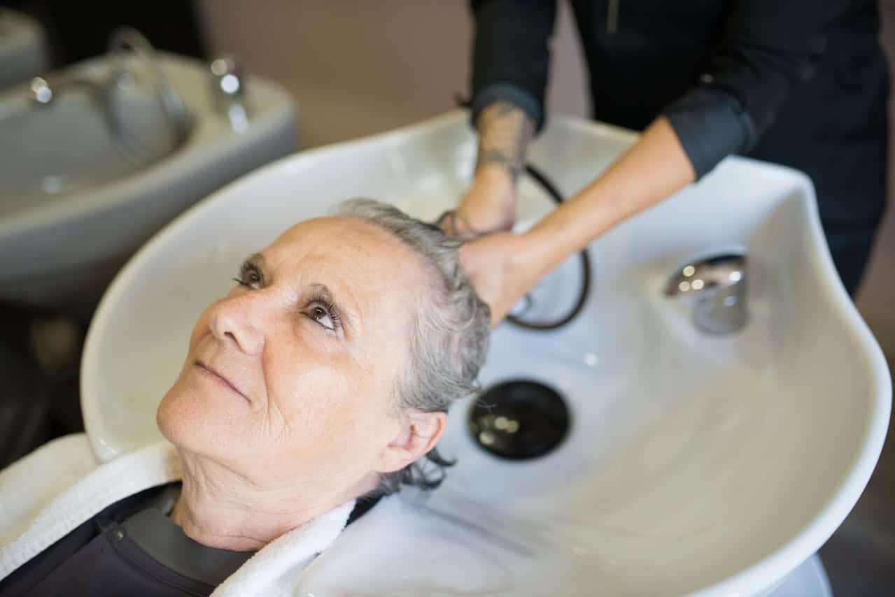 washing hair