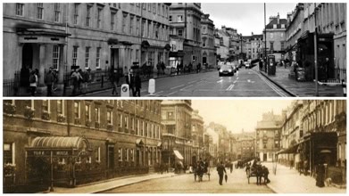 George Street, Bath - Then and Now