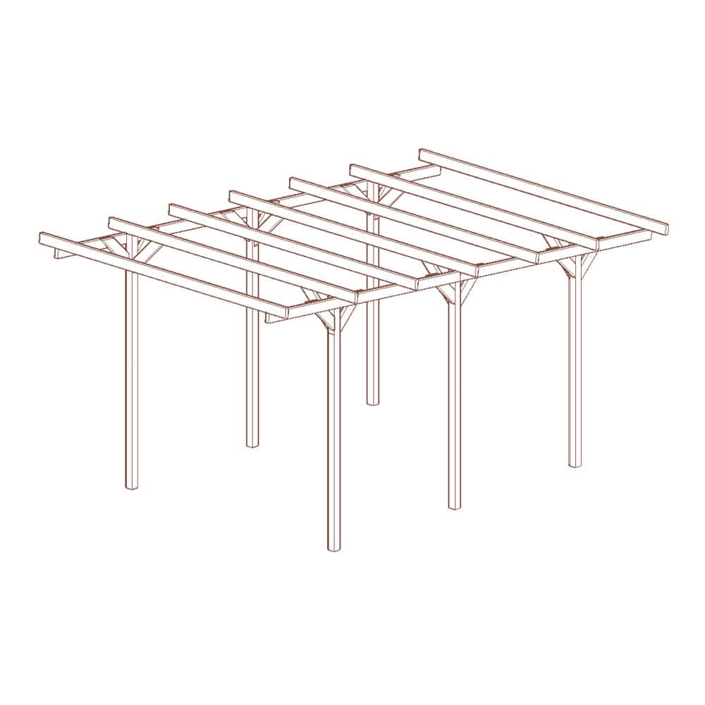 Onlywood Copertura in legno per auto 3 x 5 metri in legno impregnato classe 3-0 Onlywood Copertura in legno per auto 3 x 5 metri in legno impregnato classe 3-0