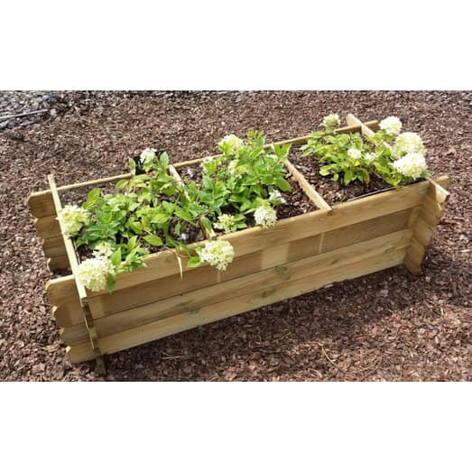 Onlywood Orto Rialzato Legno 3 Scomparti in Pino Trattato 140 x 60 x 36 h. cm-0 Onlywood Orto Rialzato Legno 3 Scomparti in Pino Trattato 140 x 60 x 36 h. cm-0