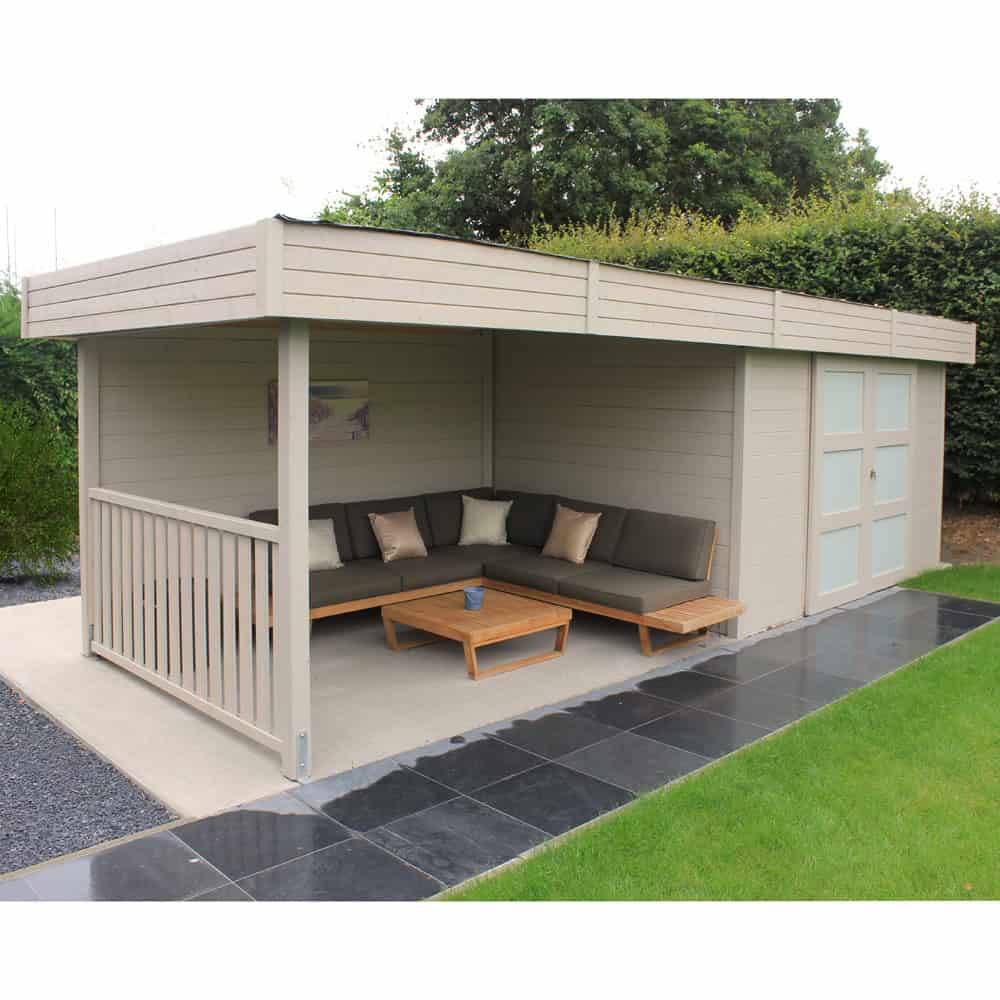 Casetta in legno ARHUS 655 x 241 x 220 h. cm con pergola - Carico neve 30 kg/mq-0 Casetta in legno ARHUS 655 x 241 x 220 h. cm con pergola - Carico neve 30 kg/mq-0