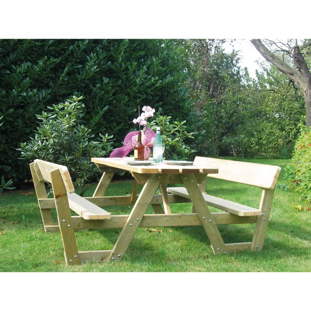 Tavolo Picnic in Legno PROFESSIONALE 180 x 197 cm - con Panche e Schienale-0 Tavolo Picnic in Legno PROFESSIONALE 180 x 197 cm - con Panche e Schienale-0