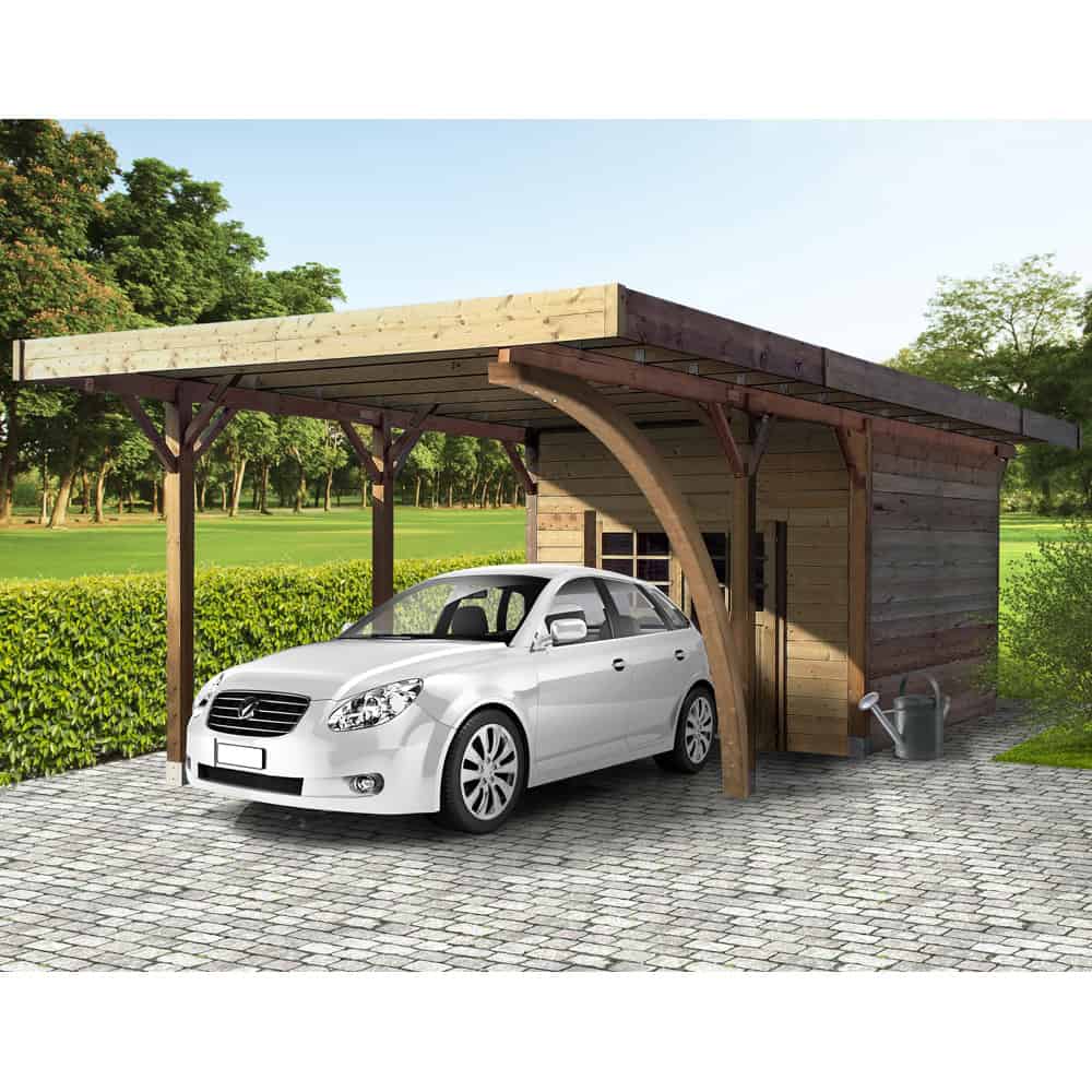 Carport + Ripostiglio in legno IMPREGNATO 7 x 4 metri-0 Carport + Ripostiglio in legno IMPREGNATO 7 x 4 metri-0