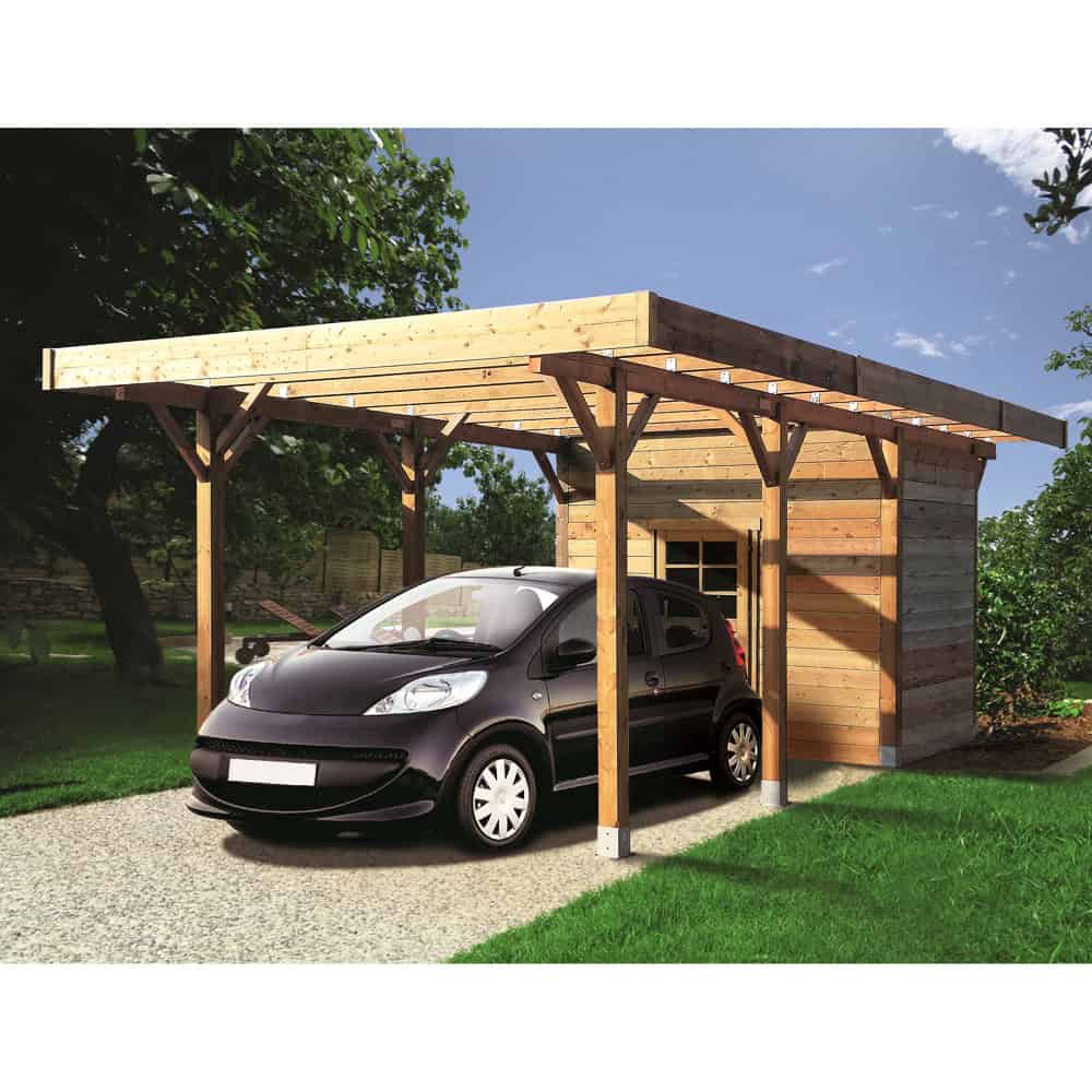 Carport + Ripostiglio in legno IMPREGNATO 7 x 3 metri-0 Carport + Ripostiglio in legno IMPREGNATO 7 x 3 metri-0