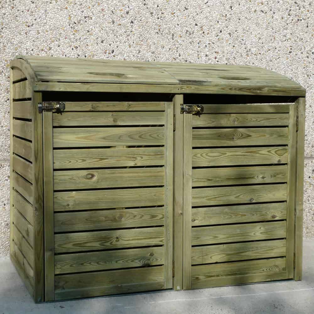 Porta bidoni da esterno Doppio 145,6 X 92 X 120 h.cm in Legno Trattato - RACCOLTA DIFFERENZIATA-0 Porta bidoni da esterno Doppio 145,6 X 92 X 120 h.cm in Legno Trattato - RACCOLTA DIFFERENZIATA-0
