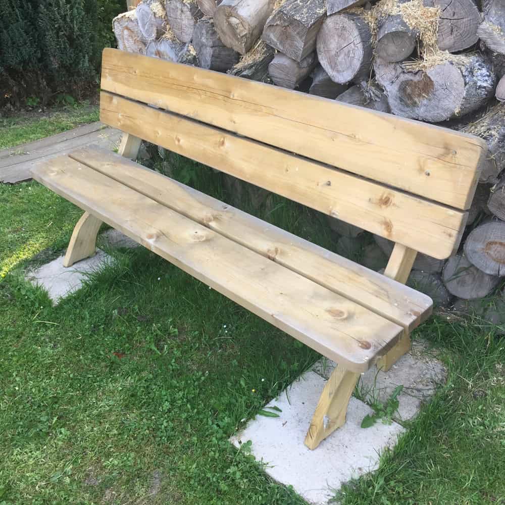 Panca in Legno Impregnato da Esterno 180x56x88 h.cm con Schienale-0 Panca in Legno Impregnato da Esterno 180x56x88 h.cm con Schienale-0