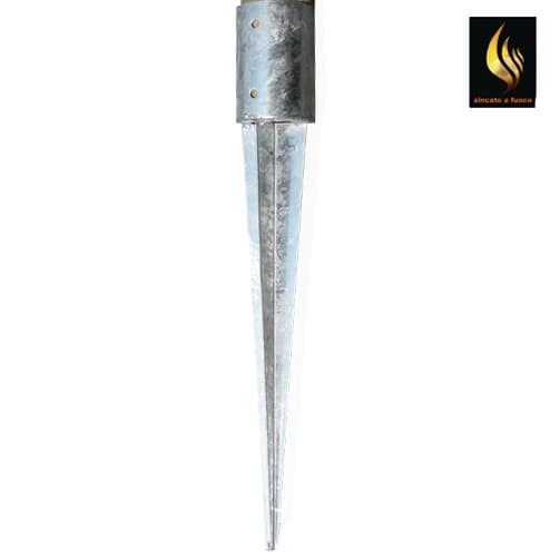 Staffa fissaggio a punta per palo tondo Ø 8 cm-0 Staffa fissaggio a punta per palo tondo Ø 8 cm-0