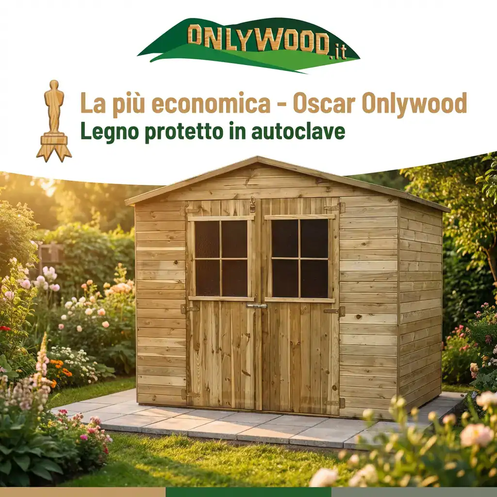Casetta ONLY 212x183 Onlywood Casetta in legno CON PAVIMENTO e TRATTATA 212x183 sp.12 mm - immagine 1