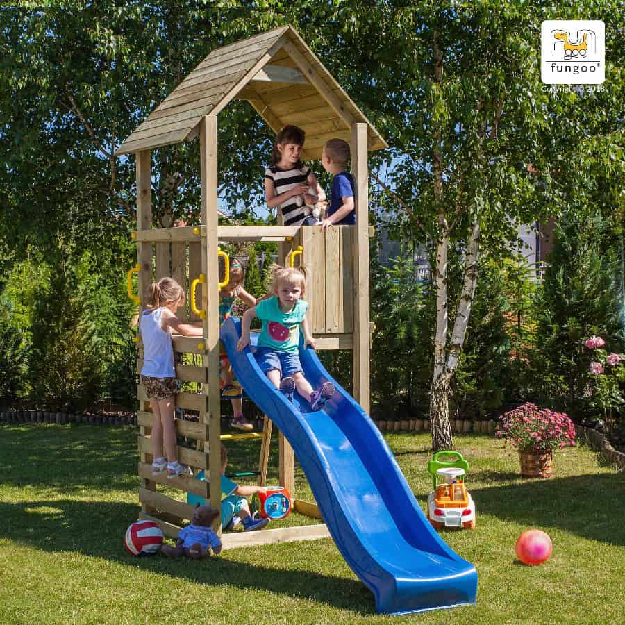 Parco Giochi in Legno Autoclavato Fungoo CAROL 1 Torre con Scivolo-0 Parco Giochi in Legno Autoclavato Fungoo CAROL 1 Torre con Scivolo-0