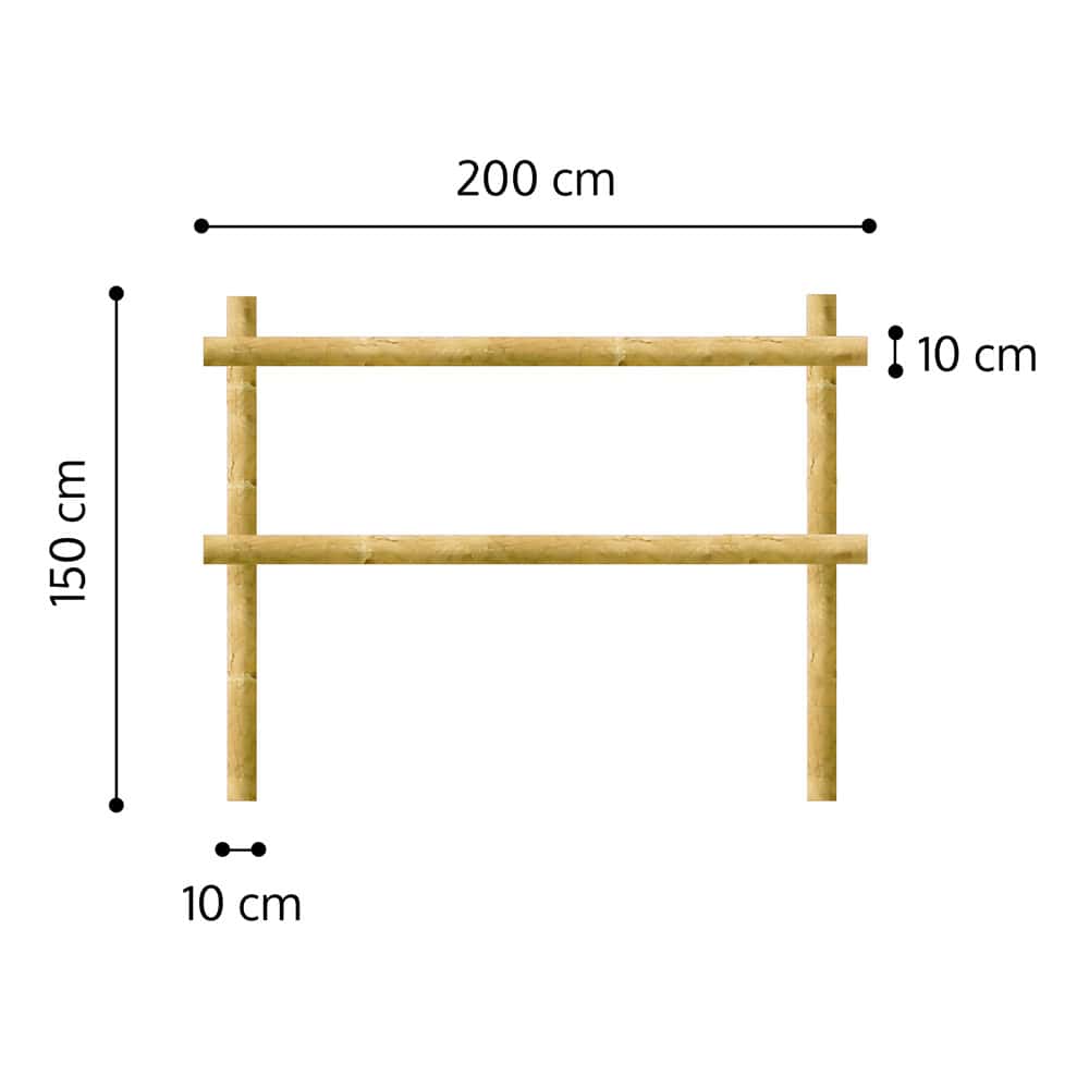 Onlywood Staccionata Valdostana a mezzi pali in Pino Certificato (L 200cm x H 150cm) - Modulo iniziale con 2 piantoni-0 Onlywood Staccionata Valdostana a mezzi pali in Pino Certificato (L 200cm x H 150cm) - Modulo iniziale con 2 piantoni-0
