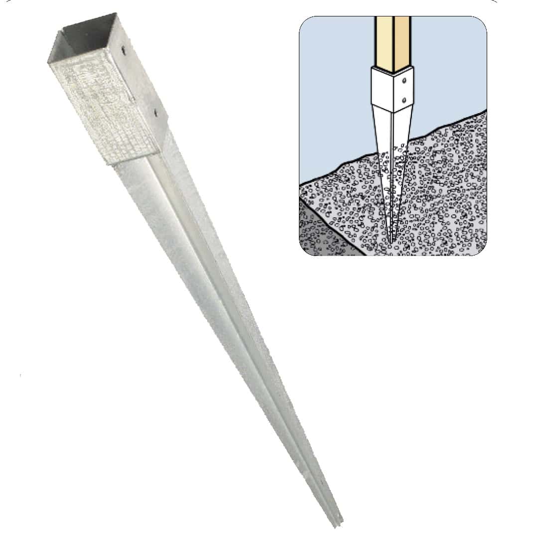 Onlywood Staffa fissaggio MADE IN ITALY a punta per palo 9 x 9-0 Onlywood Staffa fissaggio MADE IN ITALY a punta per palo 9 x 9-0