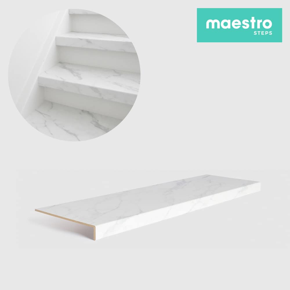 GRADINO MARMO BIANCO Rivestimento Scale Interne Fai da te - Larghezza max 100 cm-0 GRADINO MARMO BIANCO Rivestimento Scale Interne Fai da te - Larghezza max 100 cm-0