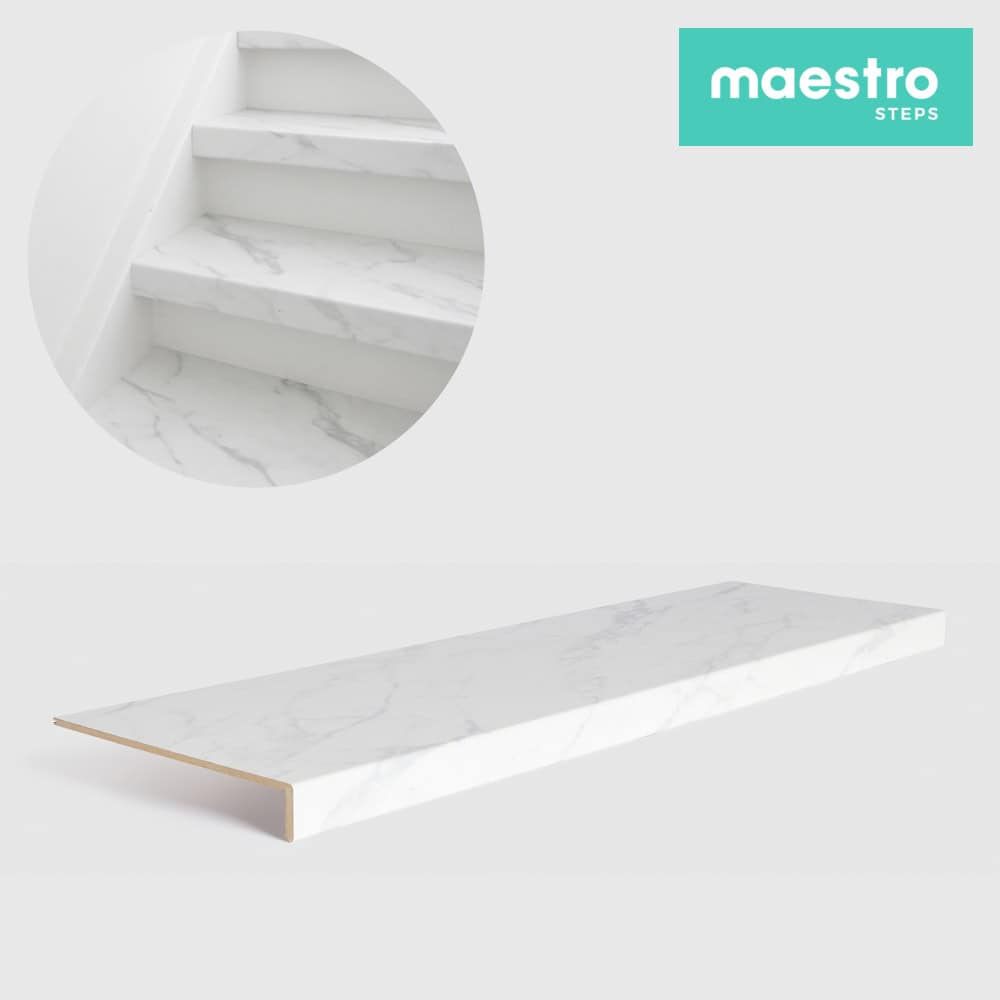 GRADINO MARMO BIANCO Rivestimento Scale Interne Fai da te - Larghezza max 130 cm-0 GRADINO MARMO BIANCO Rivestimento Scale Interne Fai da te - Larghezza max 130 cm-0