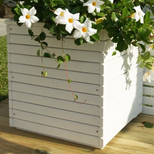 Fioriera in legno di pino impregnato in autoclave verniciata Bianca CAMELIA - 2 Dimensioni -0 Fioriera in legno di pino impregnato in autoclave verniciata Bianca CAMELIA - 2 Dimensioni -0