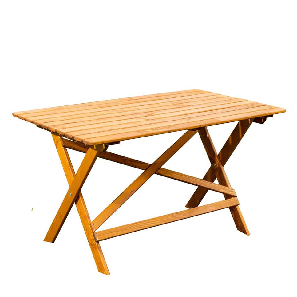 Tavolo in Legno da Esterno Pieghevole Modello LAXO 126 x 76 x 70 h. cm - Verniciato Miele-0 Tavolo in Legno da Esterno Pieghevole Modello LAXO 126 x 76 x 70 h. cm - Verniciato Miele-0