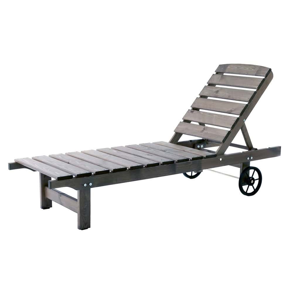 Lettino prendisole in legno Modello VENTA 173 x 61 x 31/90 h. cm - Verniciato Grigio-0 Lettino prendisole in legno Modello VENTA 173 x 61 x 31/90 h. cm - Verniciato Grigio-0