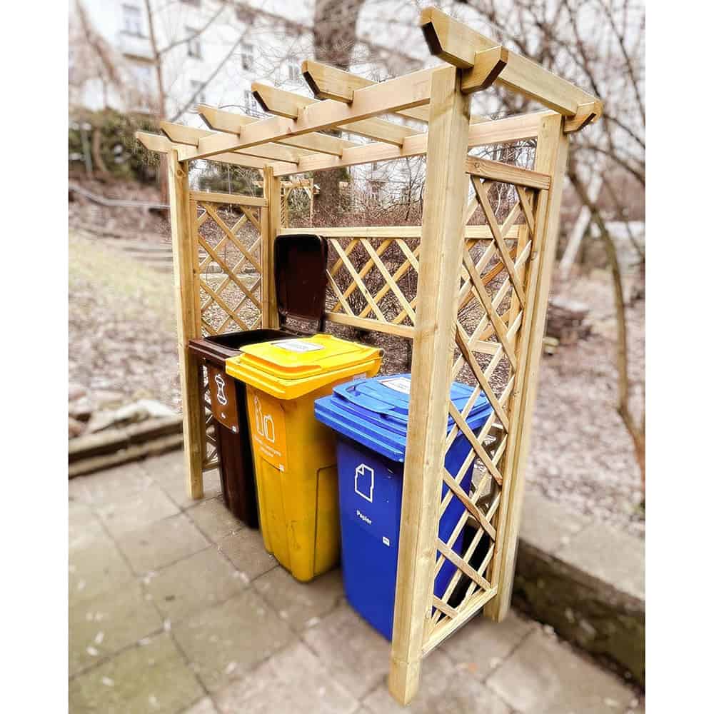 Onlywood Tettoia copribidoni HASLOK 150 x 60 x 186 h cm in Legno Trattato - RACCOLTA DIFFERENZIATA-0 Onlywood Tettoia copribidoni HASLOK 150 x 60 x 186 h cm in Legno Trattato - RACCOLTA DIFFERENZIATA-0