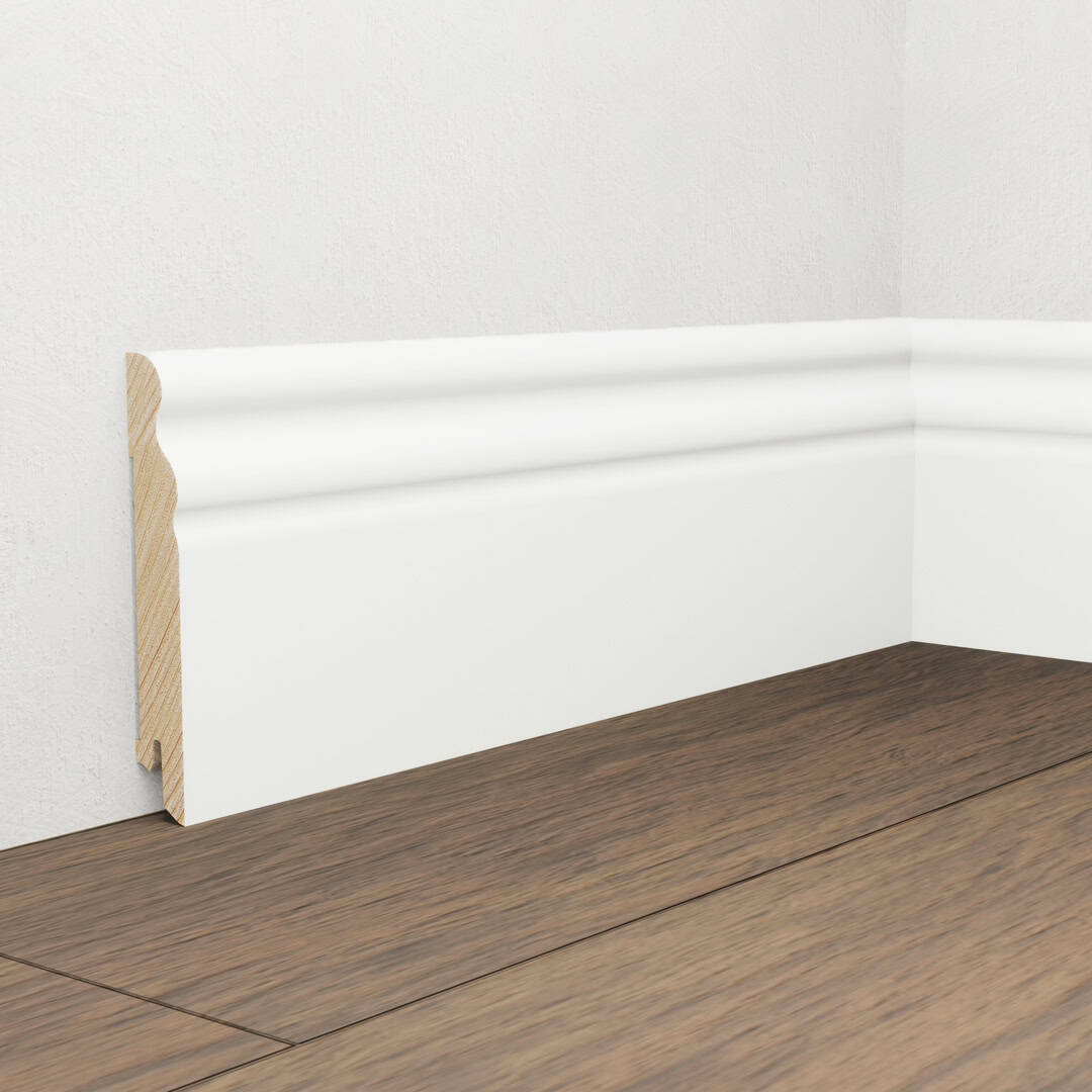 Onlywood Battiscopa Legno BIANCO Laccato RAL 9010 - Modello Ducale - 95 x 15 mm - Asta da 2,4 Metri-0 Onlywood Battiscopa Legno BIANCO Laccato RAL 9010 - Modello Ducale - 95 x 15 mm - Asta da 2,4 Metri-0