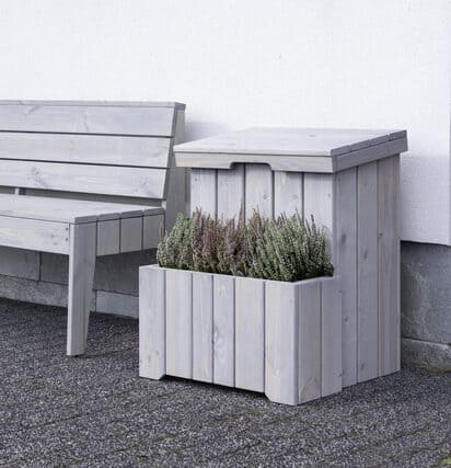 Fioriera contenitore per pacchi corriere acquisti online 2 Onlywood Cassetta+fioriera WOODLOCKER per pacchi corriere 70x56x50 h cm Legno sbiancato - immagine 1