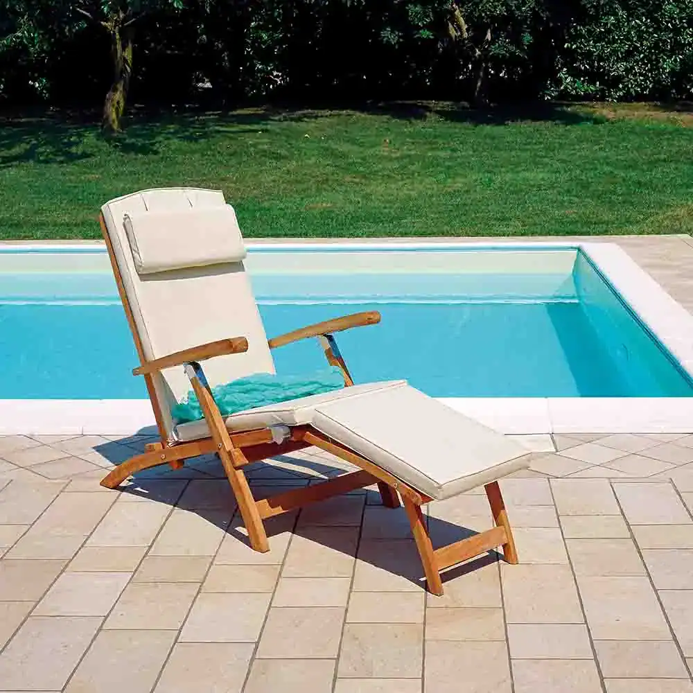 poltrona-steamer-teak-con-cuscino Poltrona STEAMER in teak con cuscino reclinabile - immagine 1