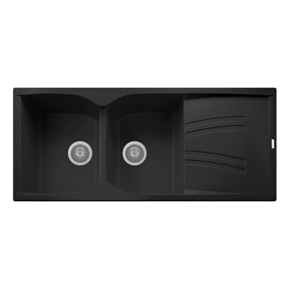 Lavello Cucina Naiky NK11620 a due vasche con scolapiatti, 1160 x 500 mm