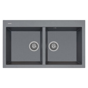 Kitchen sink double bowl grey