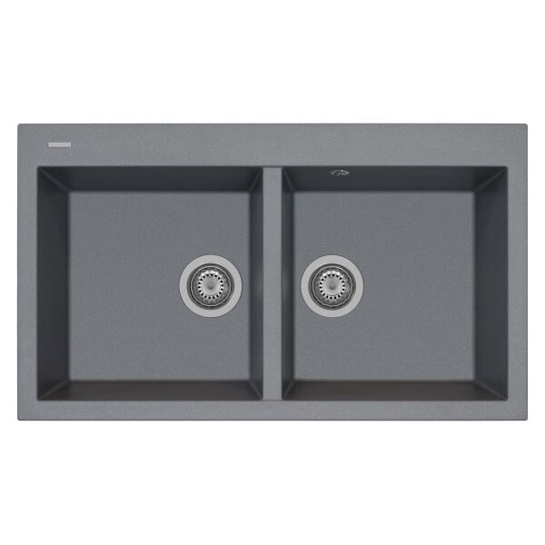 Kitchen sink double bowl grey