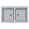 Lavello doppio grigio in acciaio inox