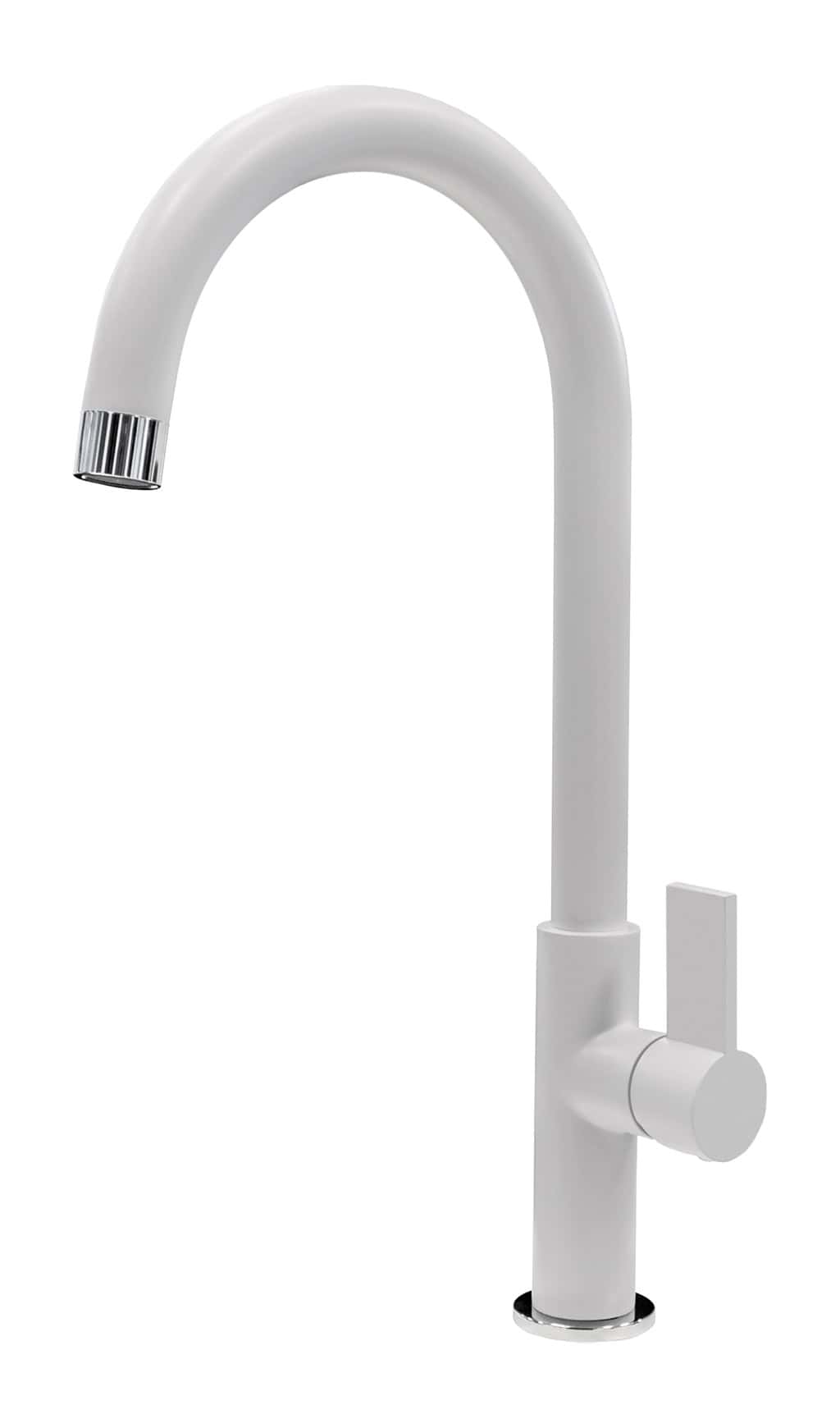 Rubinetto bianco moderno con leva laterale