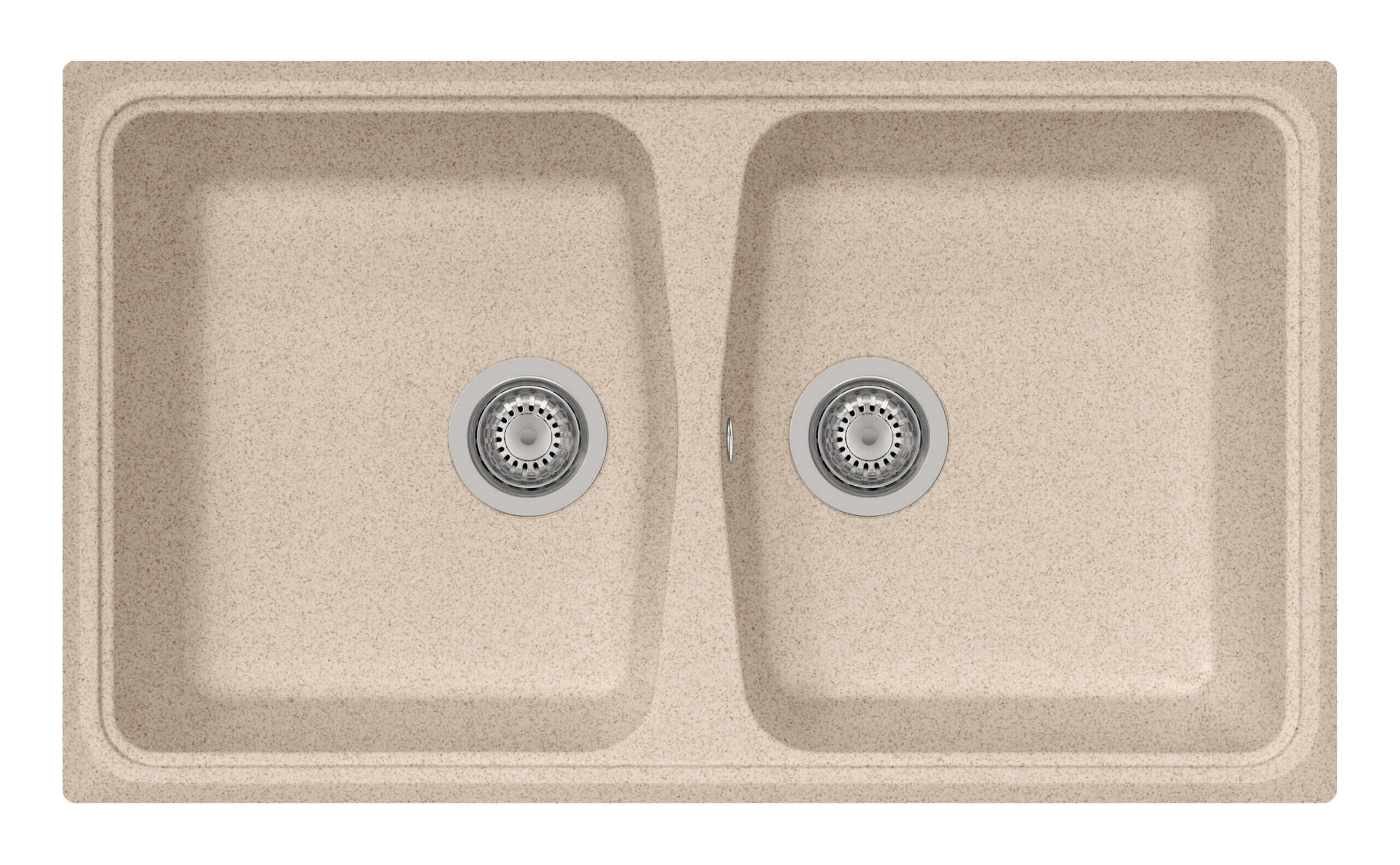 Évier en granit beige à deux cuves
