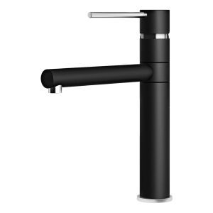 Modern black kitchen tap