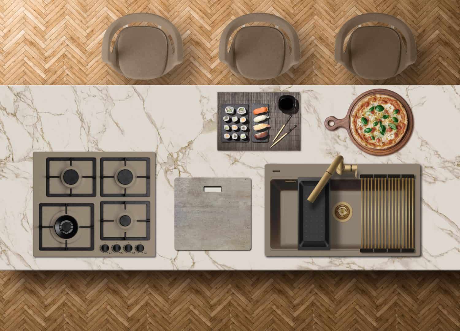 Lavello workstation e accessori coordinati