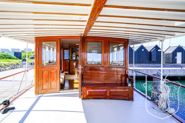 husbåd historisk yacht træbeklædning soldæk location denmark scoutshonor 48
