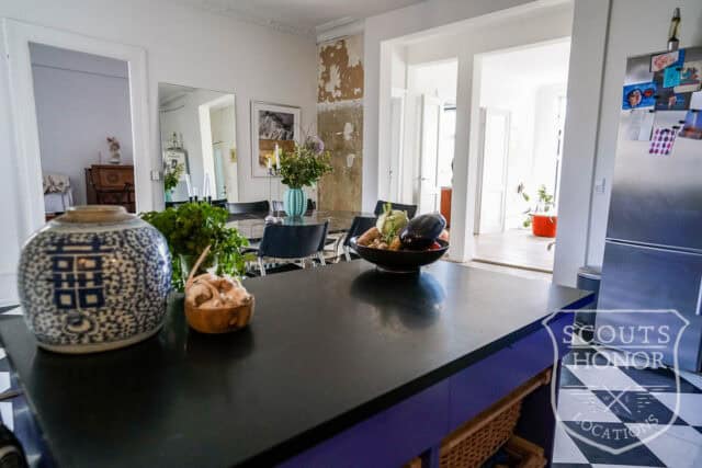 apartment boheme blue kitchen park view Østerbro location denmark scoutshonor 30